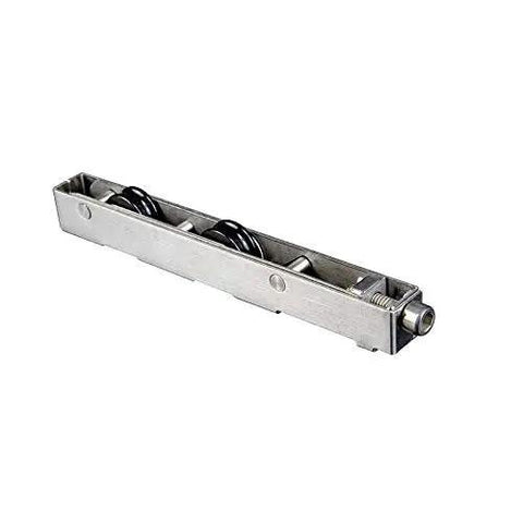 Heavy Duty Stainless Steel Double Wheel Roller For Sliding Doors And Windows Smooth Operator Track Pulley side view with brackets.