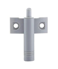 Close-up of a gray soft close damper buffer for cabinets and drawers, part of a twenty piece set ensuring quiet operation.