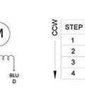 Wiring diagram and step sequence for bipolar 4-wire motor for Boss Torque Planetary Gearbox For NEMA 17 Stepper Motor, 13.73 To 1 Gear Ratio