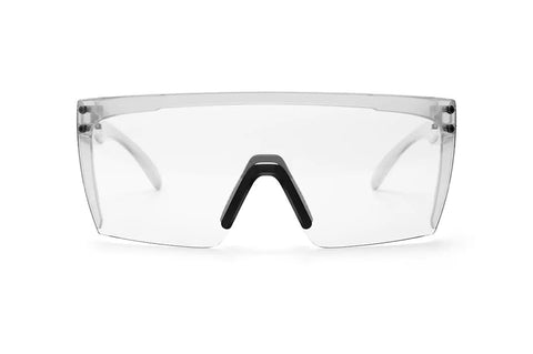 Front view of Lazer Face Z87 Safety Shades With Impact Resistant Mono Shield Lens And UVA UVB 400 Protection ANSI Z87 Certified Clear Lens