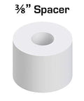 Three Eighths Inch Thick Nylon Spacer, One Half Inch Outer Diameter, Zero Point One Nine Four Inch Inner Diameter, Fifty Pack