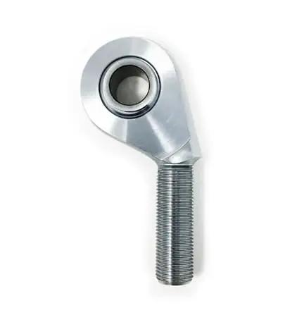 Rock Solid Lefty Offset Heim Joint Five Eighth Bore Size With Five Eighth By Eighteen Thread Shank And Included Jam Nut Heavy Duty Chrome Moly Steel for suspension projects.