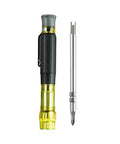 HVAC Multi Bit Pocket Screwdriver 3in1 with Phillips, Slotted, Schrader bits, concealable tip, pocket clip for HVAC techs
