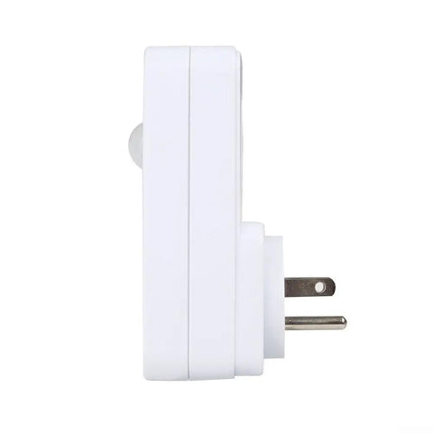 Side view of Motion Activated Power Socket Switch With PIR Sensor, 110V Infrared Outlet, 1800W Load Capacity For Garage, Hallway And Indoor Security Lighting, Auto On When Motion Detected, Auto Off After Inactivity, White