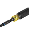 Impact Rated 11-in-1 Multi Bit Screwdriver And Nut Driver with Phillips, Slotted, Square, Torx bits, black handle view