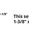 Diagram showing hole size 1-3/8 by 1-1/8 inch for Double D Punch Die Set 1-3-8 By 1-1-8 Inch Knockout Hole Kit With Case