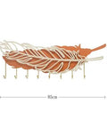 Rock Solid Wall Mount Coat Hooks With Sleek Modern Design Nail Down Easy Setup Versatile Storage Rack For Jackets Hats Keys In Entryway Living Room Or Hallway, decorative leaf design with six hooks.