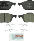 Bosch BC1044 QuietCast ceramic front brake pad set with hardware clips (4 pads) and lubricant packet
