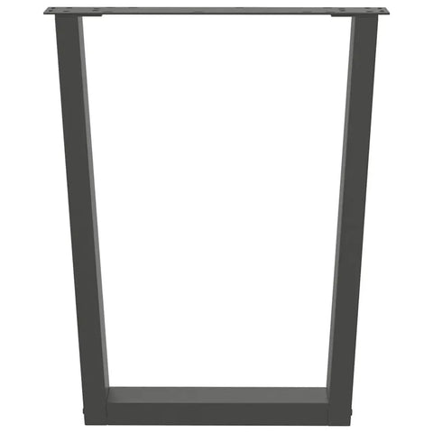 Anthracite V shaped table leg, part of Adjustable Dining Table Legs Set Of 3 In Sturdy Steel With Levelers, easy height customization.