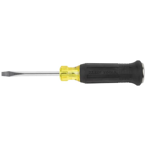 Demolition Screwdriver Set For Tough Jobs Pry Ready 1 Quarter Inch And 5 Sixteenth Inch Keystone Tips with square shank, side view
