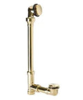 Sleek Polished Nickel Claw Foot Tub Drain Kit With Rock Solid 18 Gauge Brass Plumbing and smooth toe touch overflow assembly.