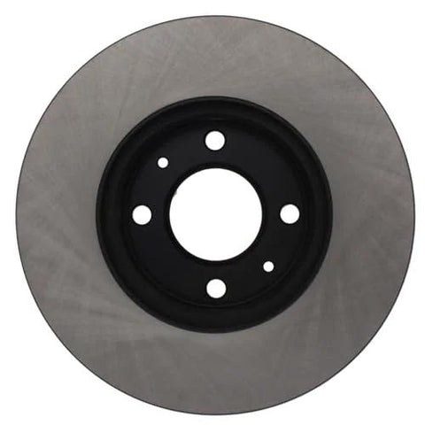 Centric Premium 120.50015 front brake rotor, front view with black center hub and metal disc