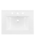 Top view of Cayman 24 Inch White Ceramic Bathroom Sink For Vanity Modern Design And Durable Ceramic Construction 8 Inch Centerset Mount