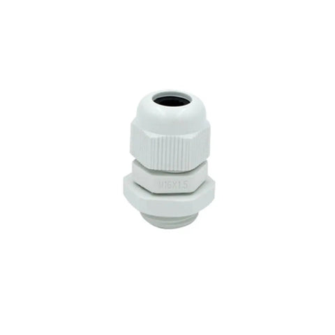 10 Pcs M16X1.5 Polyamide Cable Gland Connector in white, designed for IP68 water resistance and strain relief.