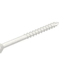 Ready To Rock And Build Like A Boss On Any Outdoor Project With These Premium Exterior Deck Screws Featuring Bugle Head Design And T25 Star Drive Coarse Thread Wood Screws 9 X 2 1/2 Inch 40 Count Pack Built Tough For Treated Lumber. White steel screw with bugle head and coarse threads.