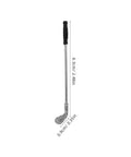 Alloy Mini Golf Club Set With Six Clubs And Four Balls For Dollhouse Dioramas And Display Scenes, close-up of silver alloy club