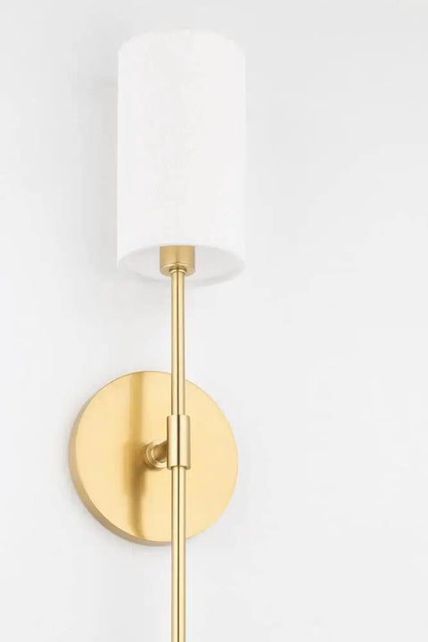 Olivia Wall Sconce In Aged Brass Finish, 4.75 Inch Wide By 18.75 Inch High, Modern Rustic Hallway And Living Room Lighting Fixture