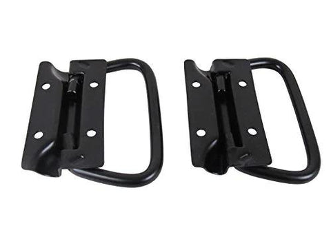 Set of 2 Chest Handles in Black Finish for Cabinets and Furniture, 4.17 Inch Wide by 3.00 Inch High, 4 Mounting Holes