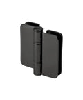 Zephyr 180 Degree Glass-To-Glass Overlap Outswing Hinge heavy-duty stainless steel matte black finish for frameless shower doors