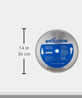 Evolution 14-inch carbide-tipped metal-cutting blade, 66-tooth, front view