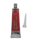 Permatex Ultra Red high-temp gasket maker tube, 3 oz, front view with nozzle