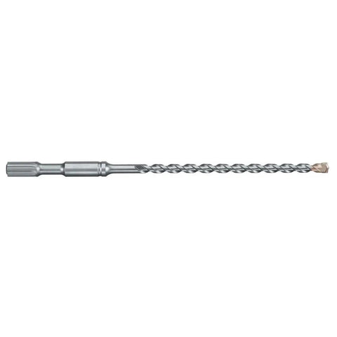 Heavy Duty 2 Inch By 17 Inch By 22 Inch 2 Cutter Spline Shank Rotary Hammer Bit in silver with a Rock Carbide tip for long life.