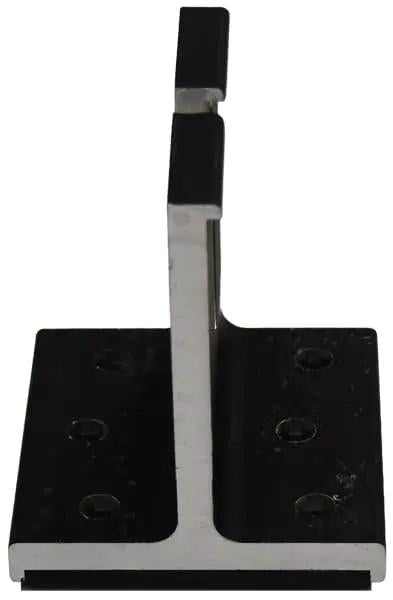 No Sweat Solar Panel Roof Mount Feet For Composition Shingles Comes With Stainless Screws Smooth Sail PV Module Racking Kit Pack Of Ten metal mounting bracket viewed from side angle.