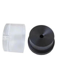 Plastic Watch Mainspring Barrel Closure Tool For Easy Plug And Play Barrel Cover Fitting, black and clear components shown