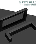 25 Pack Black Cabinet Handles Square Drawer Pulls 4 Inch Overall Length 96mm Hole Center 3-3/4 Inch Solid Zinc Alloy Kitchen Cabinet Pulls