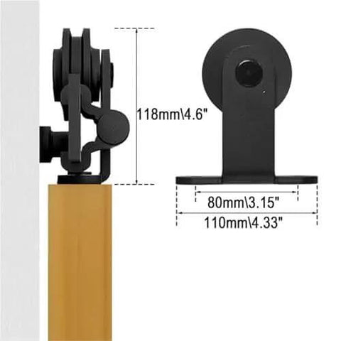 Sliding Barn Door Hardware Kit For 4 To 10 Foot Track System Double Doors Built To Last And No Fuss Easy Install With Measurements