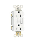 Radiant 15 Amp GFCI Self-Test Decorator Duplex Wall Outlet White 3 Pack With Trip Indicator LED 1597W3PKCC4 front view