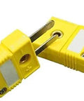 Close-up of yellow Mini K Type Thermocouple Wire Connectors Set, 10 Pcs Male Plugs For Quick Plug In And Play Temperature Monitoring