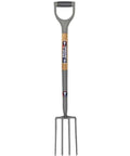 Neverbend Carbon Steel Border Fork With Forged Head And Epoxy Coating Extra Long Socket For Serious Strength Weatherproof Hardwood Handle
