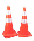 10 Pack 28 Inch Traffic Cones Set Heavy Duty PVC Safety Road Parking Cones For Traffic Control Fluorescent Orange With Weighted Base Reflective Strips 4 Inch And 6 Inch Ideal For Construction And Roadwork