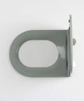 Modern Gray D Shaped Toilet Seat Featuring Soft Close Lids And No Fuss Quick Release Design Fits Standard Oval Pans top view