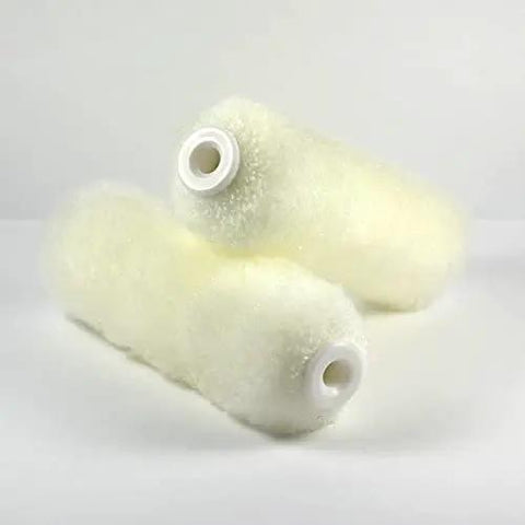 Signature White Woven Mini Roller Covers With 4 Inch Width And Half Inch Nap featuring high density build, shown in a pack.