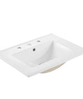 Cayman 24 Inch White Ceramic Bathroom Sink For Vanity Modern Design And Durable Ceramic Construction 8 Inch Centerset Mount