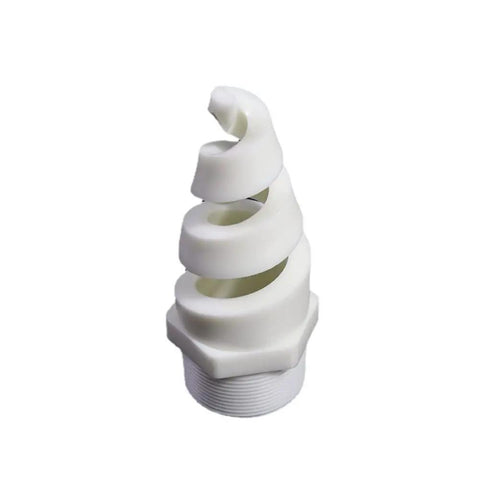 10 Pack Insane Dust Control Spiral Cone Nozzles PP Polypropylene Atomizing Sprayers, white spiral nozzle for effective irrigation.