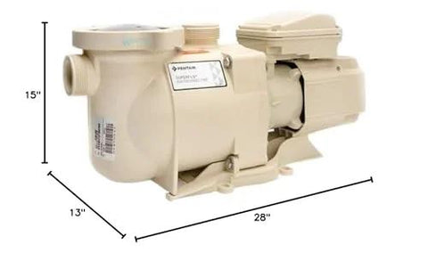 Beige SuperFlo pool pump, 1HP EC motor, outdoor lawn & patio equipment