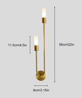 UPRENXIAO Modern Wall Sconce Linear Curved Design Up Down Lighting Ambient(Gold) with dimensions 22in x 4.5in x 3.15in.