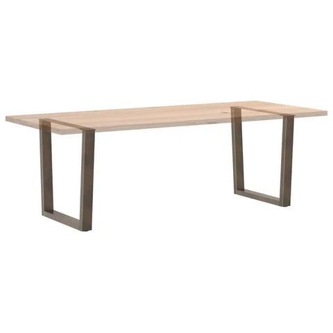 Adjustable V Shaped Dining Table Legs Set in Powder Coated Steel 80 cm tall, supporting a wooden tabletop, pack of 2