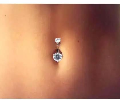Pain Free Belly Button Piercing Kit With 14G Hypoallergenic Steel Needles And Clamp Pro Grade Navel Ring Starter Set in use