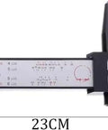8-Lug Hub Bore Caliper with Digital LCD for Wheel Inspection displayed flat, measuring 23cm, with clear measurement markings.