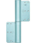 Commercial Grade Heavy Weight Auto Closing Door Hinges For Steel Interior Entries Left Swing One Way Adjustable Stop Mechanism Smooth Tight Return Silver Real Deal Two Pack display with hinge detail.