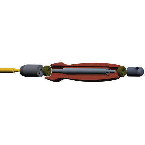 Exploded view of Deluxe Carbon Fiber Cleaning Rod For.27 To.45 Caliber Rifles, 40 Inch Length, One-Piece Shaft With Hanging Hole