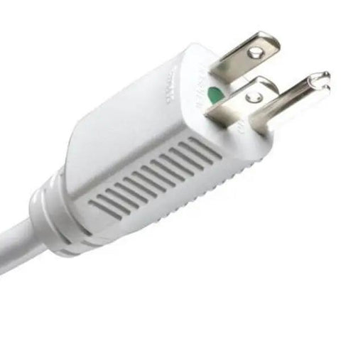 Close-up of a plug from Isolation Transformer 250W With Faraday Shield And Surge Protection 120V 2 Outlets 6 Foot Cord Medical Grade.