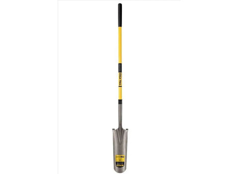 Heavy Duty Drain Spade With 48 Inch Fiberglass Handle And 9 Inch Grip For Deep Digging, shown vertically against white background