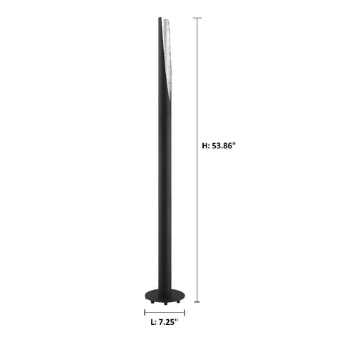 Barbotto 53.86 Inch LED Floor Lamp With Foot Switch Matte Black Gold Interior Plug In Lighting For Living Room Bedroom Dorm