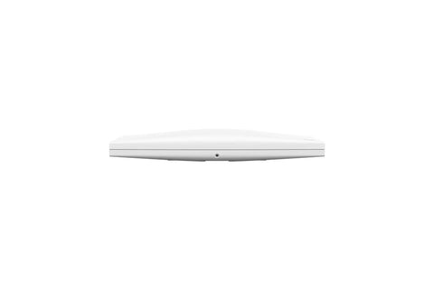 Premium Indoor Wireless Access Point Featuring WiFi Six 802 11Ax Dual Band Speed With 2 5 Gigabit Port, sleek white design, side view.