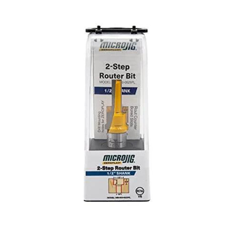 Zeroplay Two Step Plunge Router Bit With Half Inch Shank, Fourteen Inch Length for precise woodworking, in packaging.